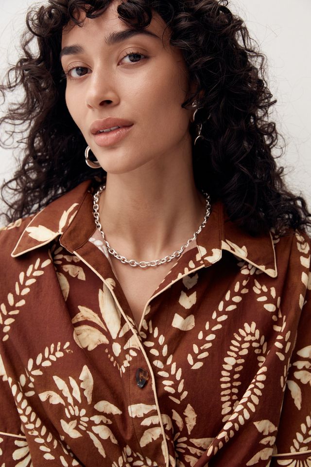 Mos the Label - Deia Print Tie Front Shirt - Deia Print