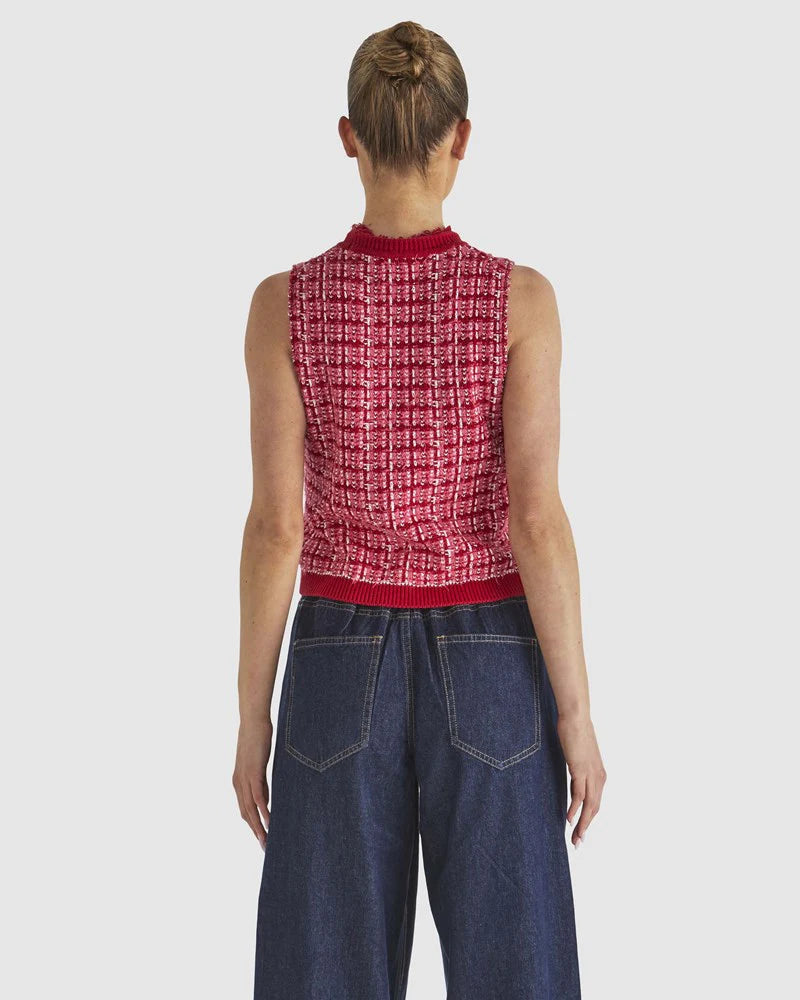 Fate & Becker - Kinetic Knit Top - Pink Boucle