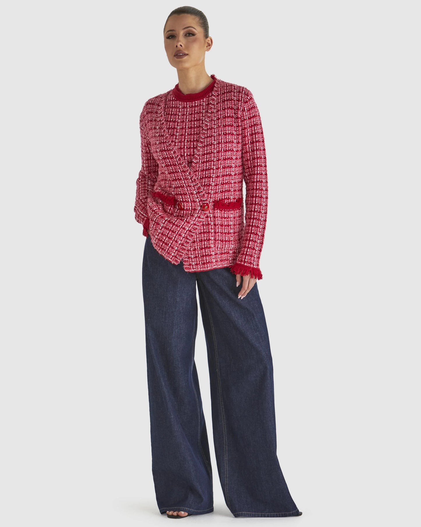 Fate & Becker - Kinetic Knit Top - Pink Boucle