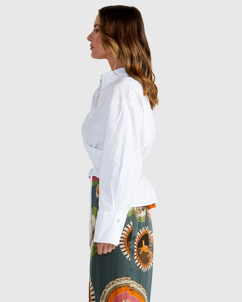 Fate & Becker - Wildflare Wrap Shirt - White