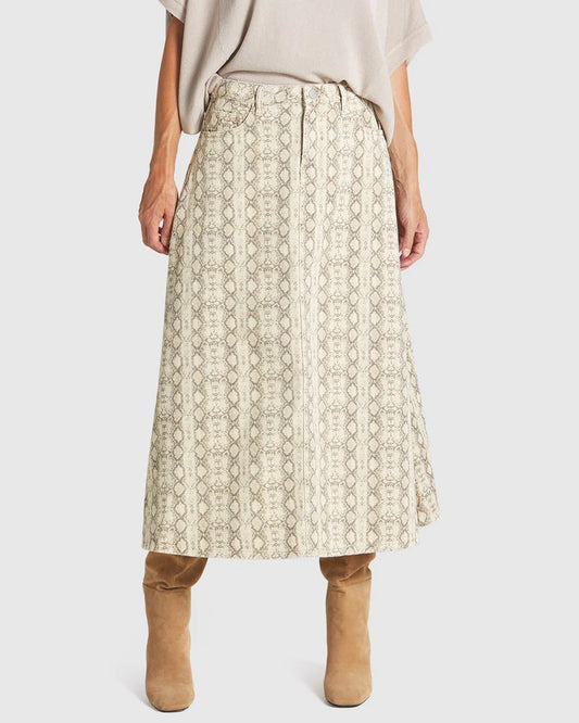 Fate & Becker - Chameleon Denim Skirt - Snake Skin