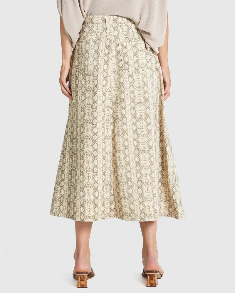 Fate & Becker - Chameleon Denim Skirt - Snake Skin