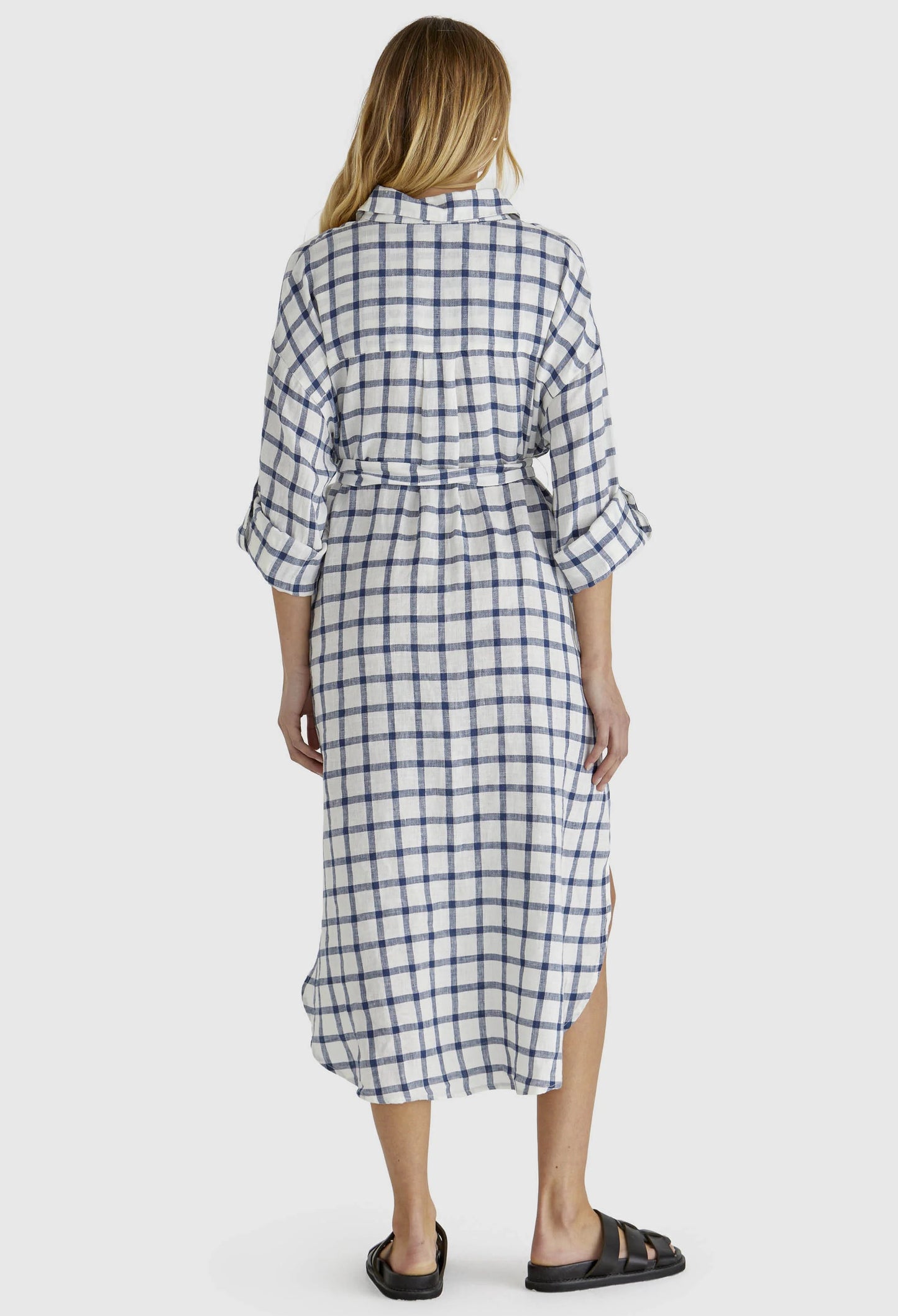 Sass Clothing - Beau Shirt Dress - White Check