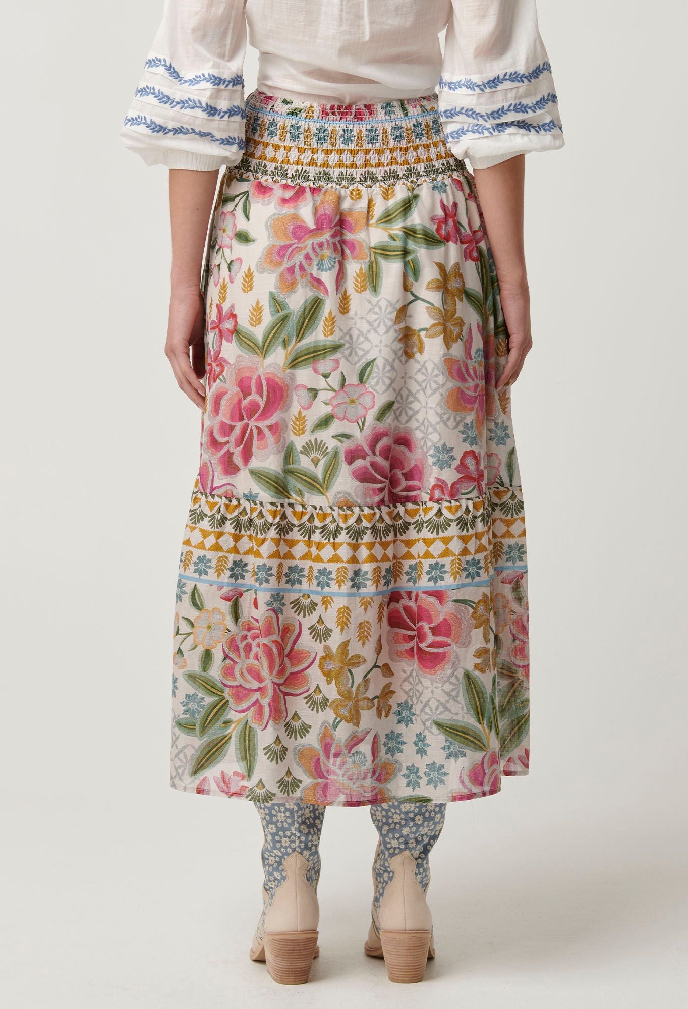 Once Was - Cordelia Cotton Slub Skirt - Azalea Fields