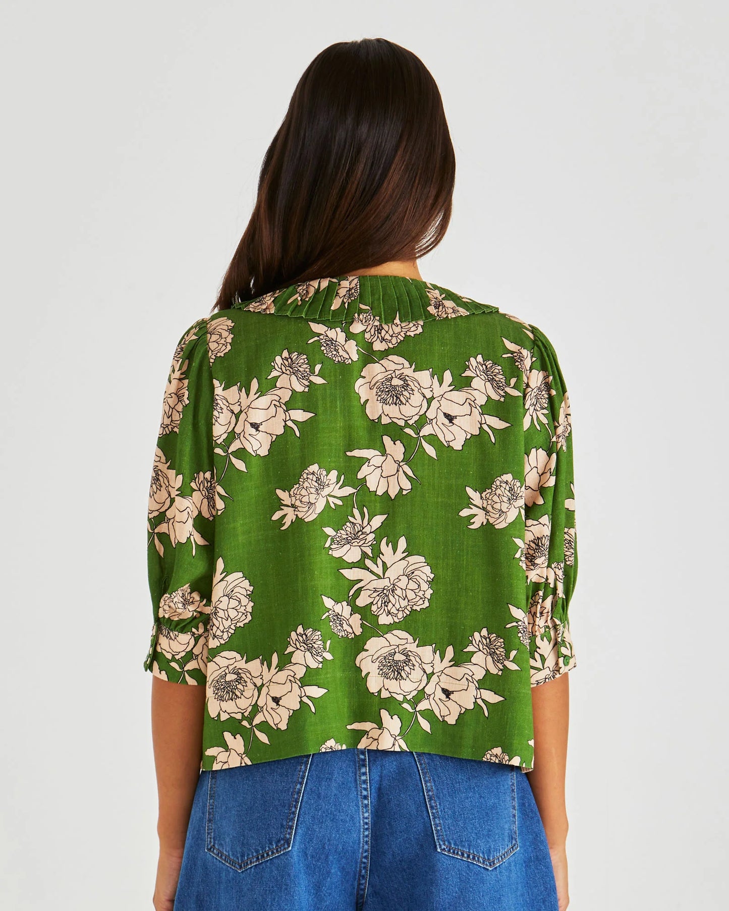 Sass - Antonia Pleated Blouse - Moonflower