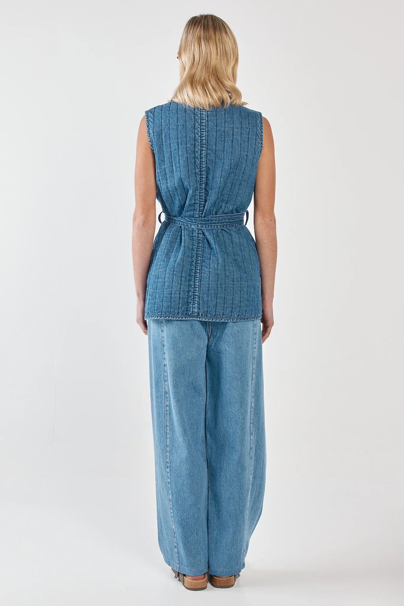 Sass Clothing - Pepa Quilted Denim Vest - Classic Blue