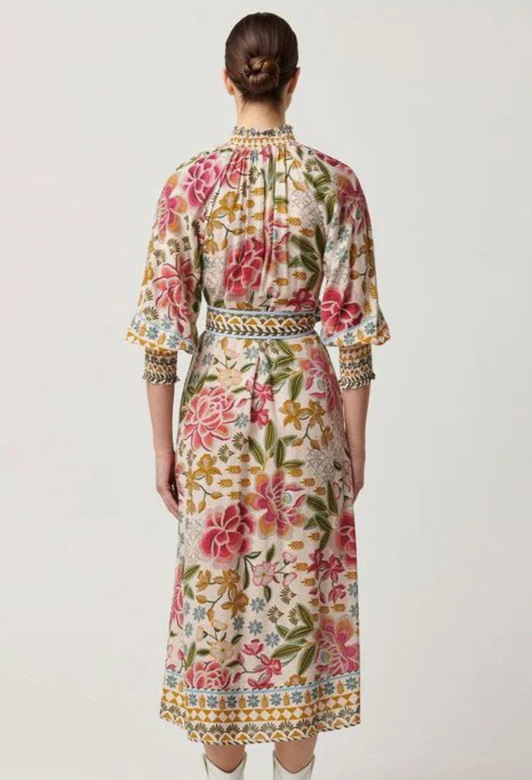 Once Was - Carmen Viscose Linen Maxi Dress - Azalea Fields