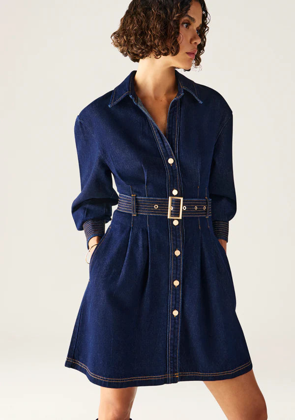 Mos the Label - Sia Denim Mini Dress - Deep Indigo