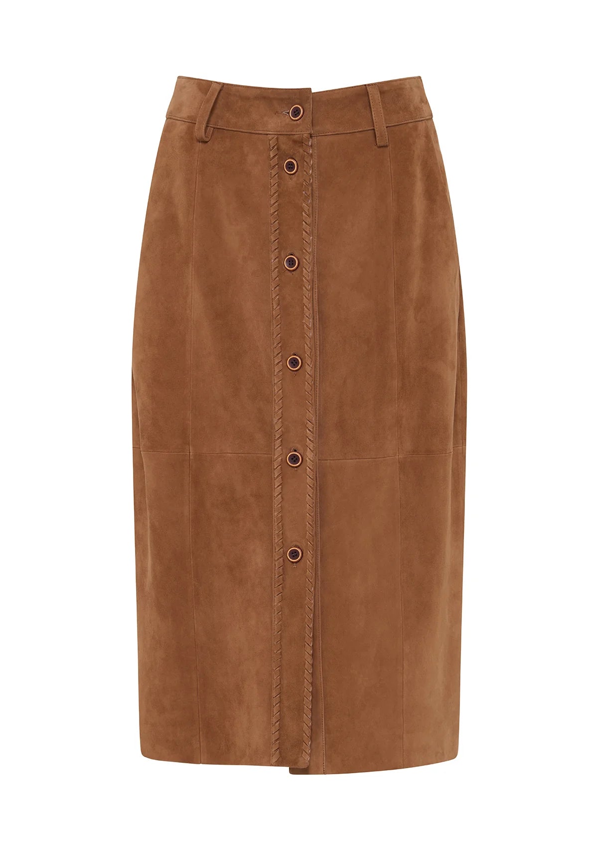 Mos the Label - Nola Suede Midi Skirt - Tan