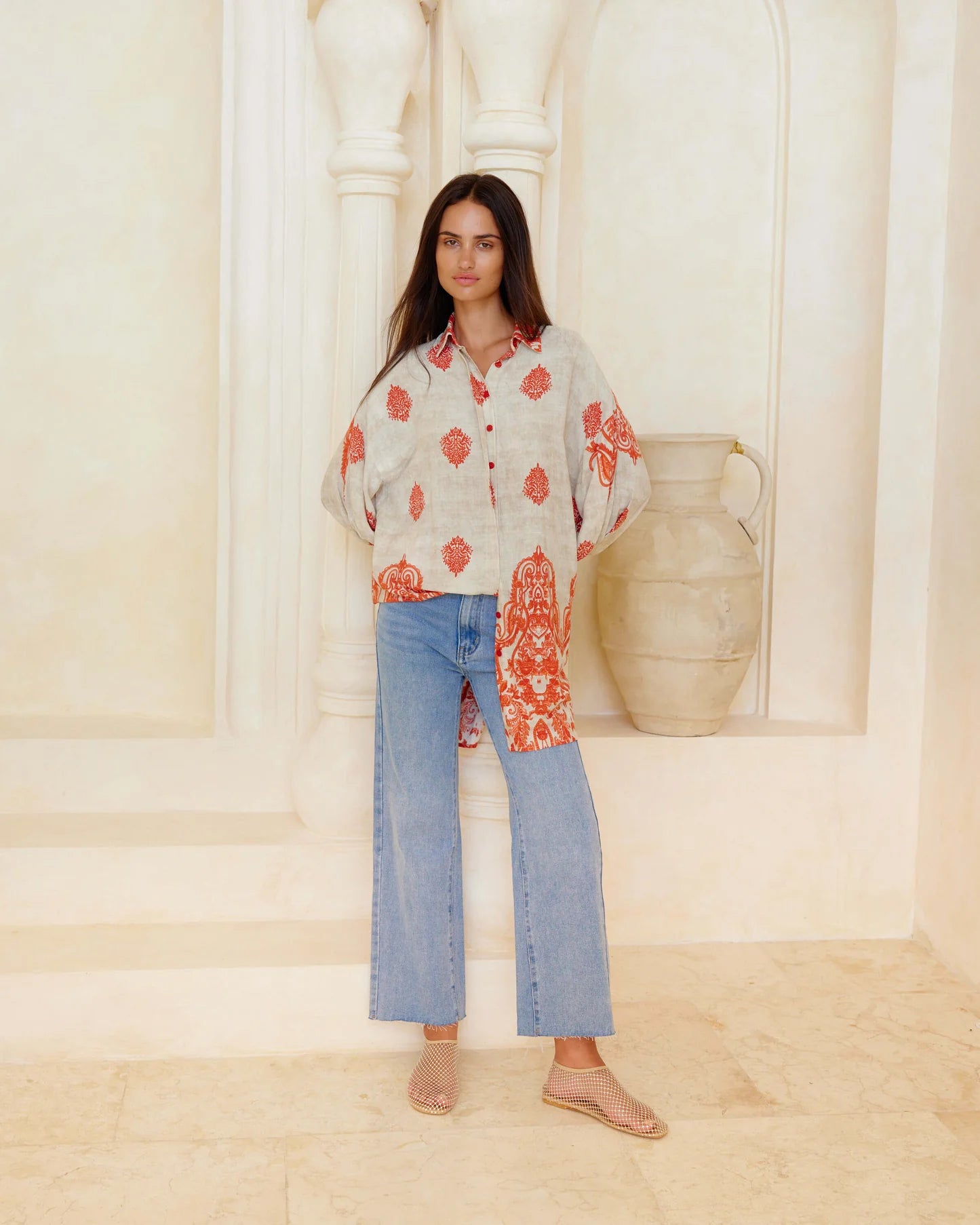 Jatea - Enchanted Eden Shirt - Coral