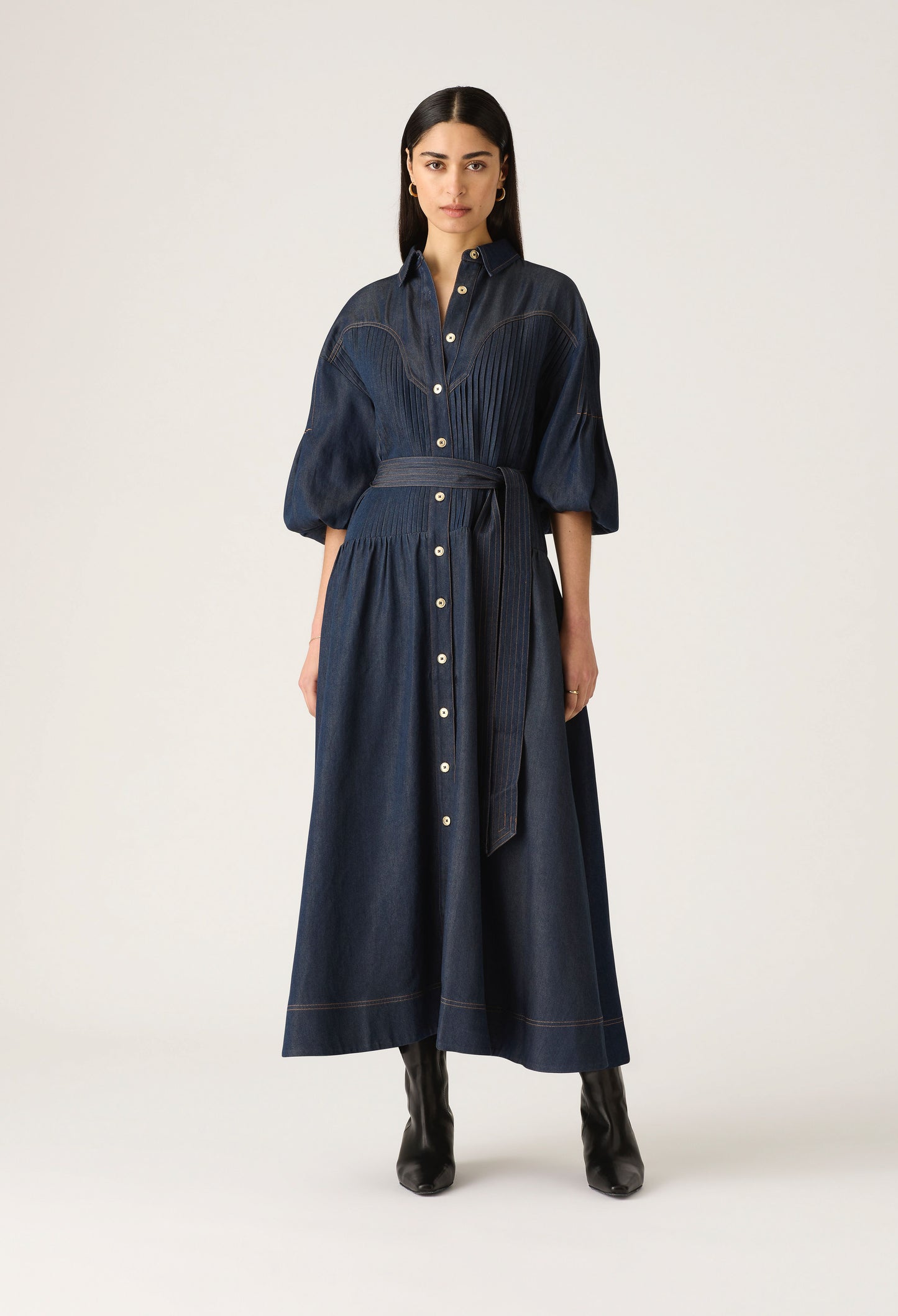 Mos the Label -Cleo Denim Shirt Dress - Indigo