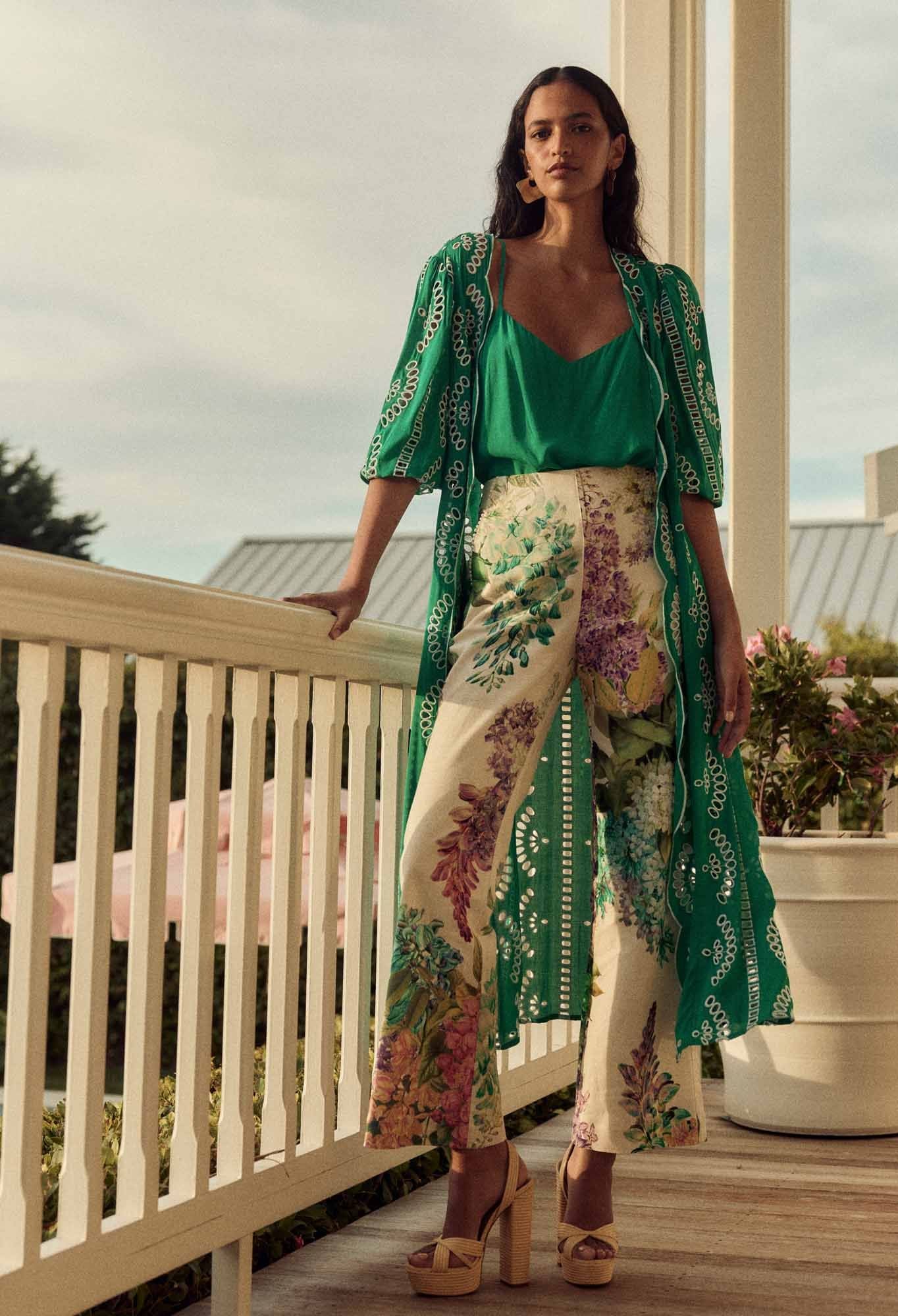 Once Was - Bahia Stretch Linen Rayon Pant - Wisteria Alba