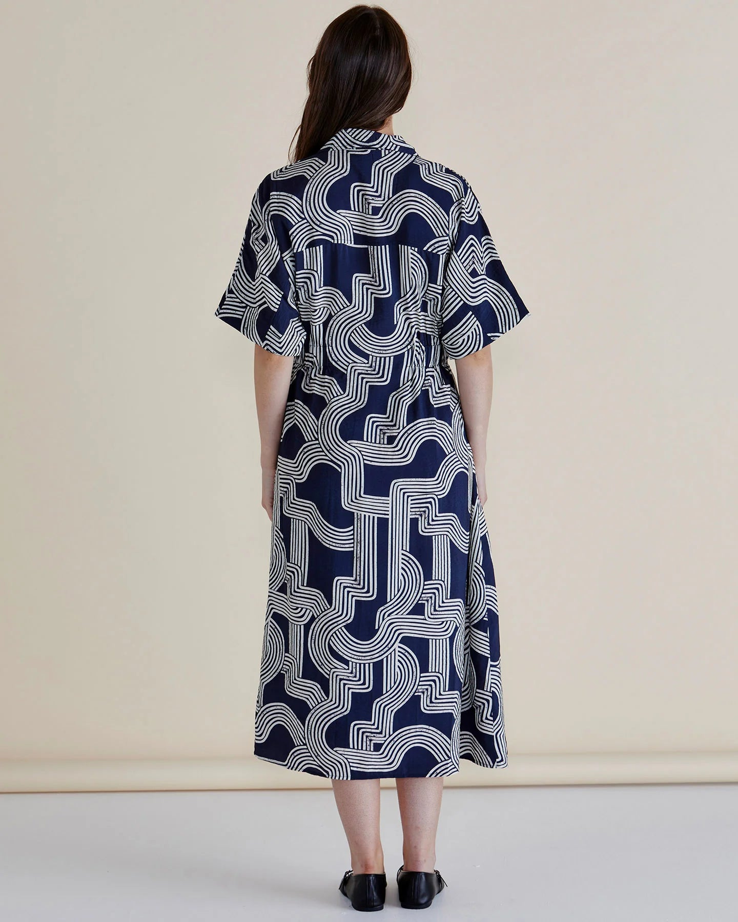 Skye Dress - Navy Geo
