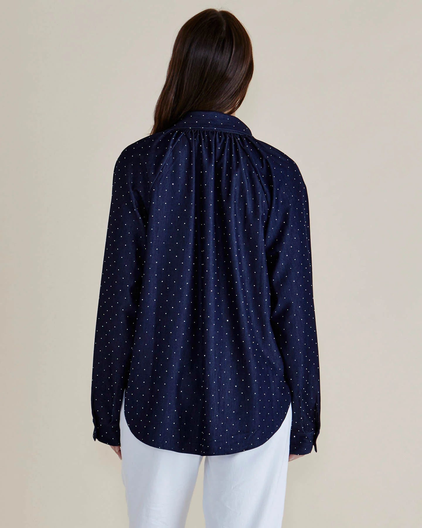 Lizza Embellished Shirt - Dark Blue