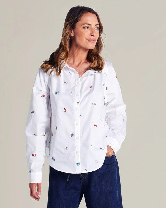 Floral Embroidered Shirt - Floral