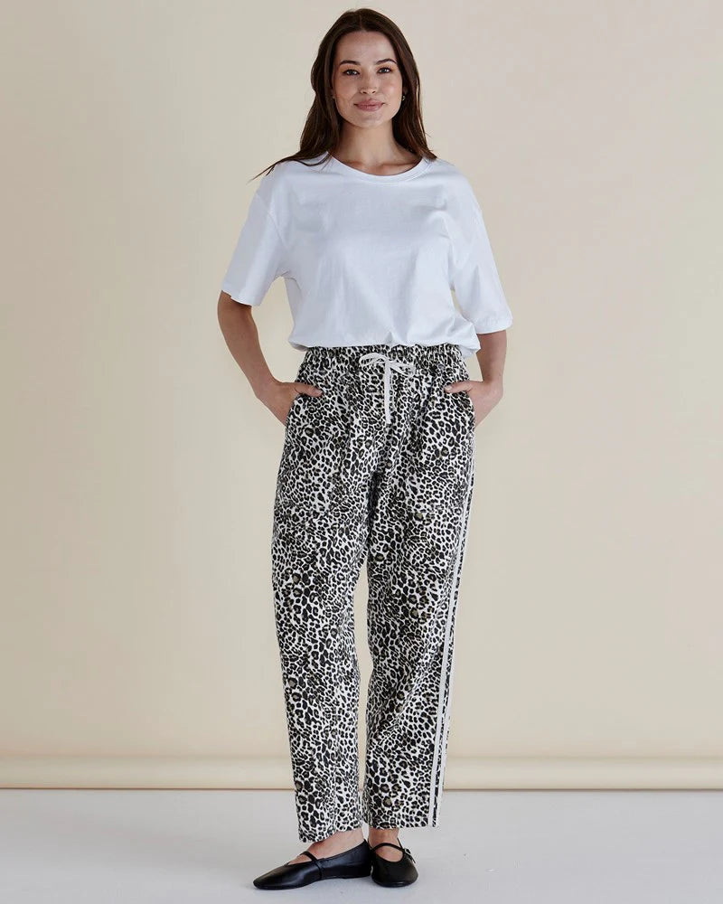 Quinn Cotton Jogger - Leopard Print