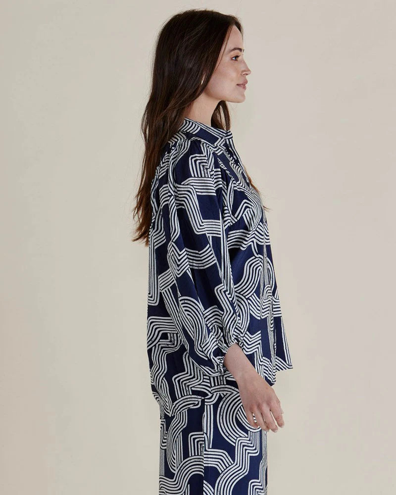 Rosalind Shirt - Navy Geo