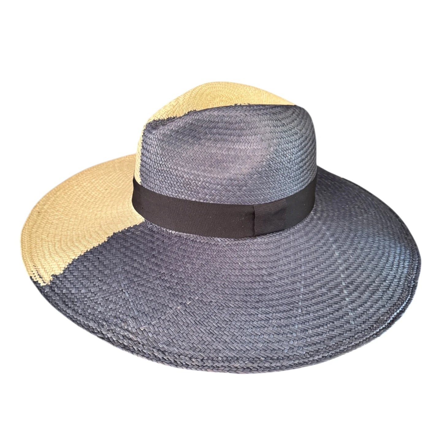 L'ora D'oro - Tarnee Panama Hat - Navy Natural Bi Colour