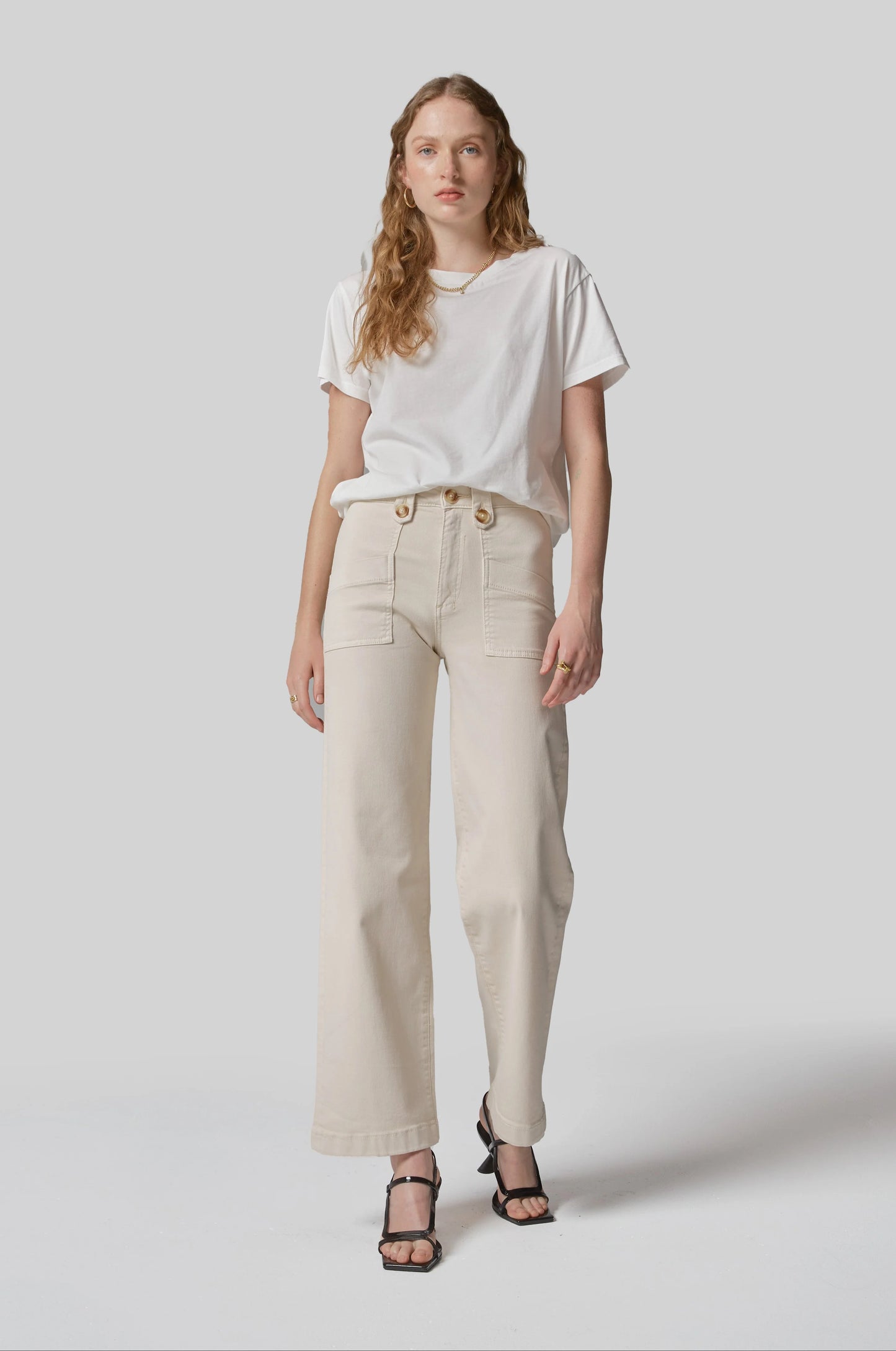 DriCoper - Carrie Wide Straight Leg Jean - Cream