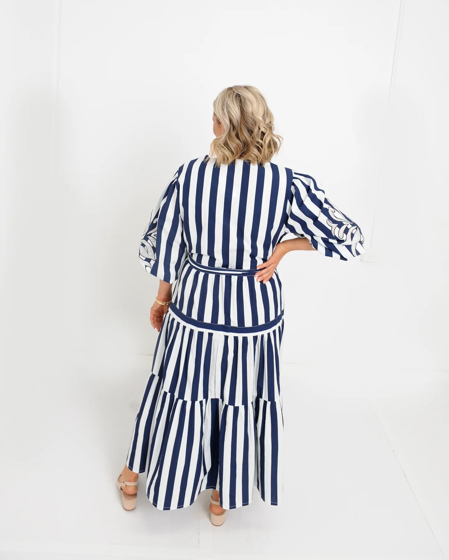 Poppy Dress - Navy Stripe