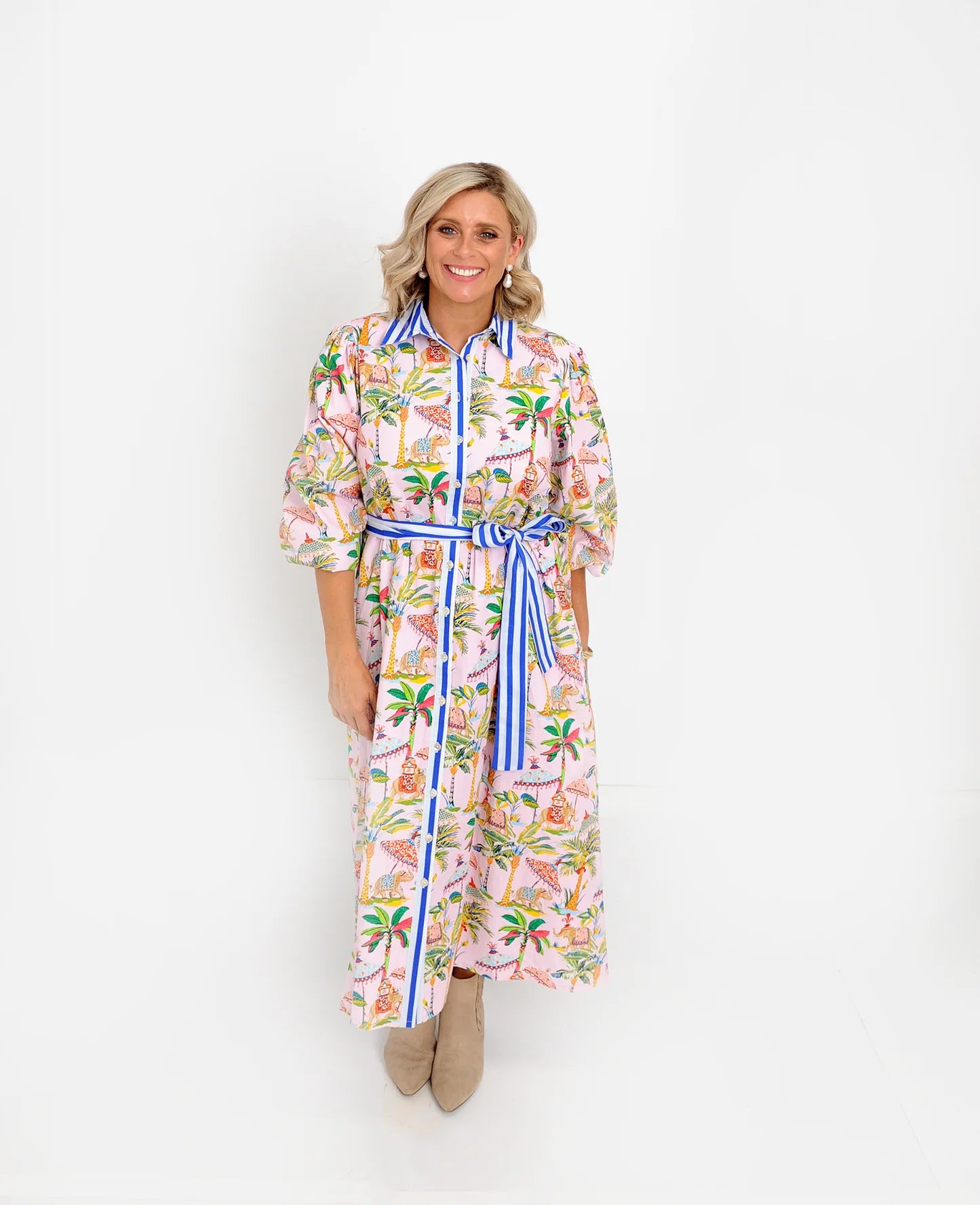 Safari Long Dress - Safari Print