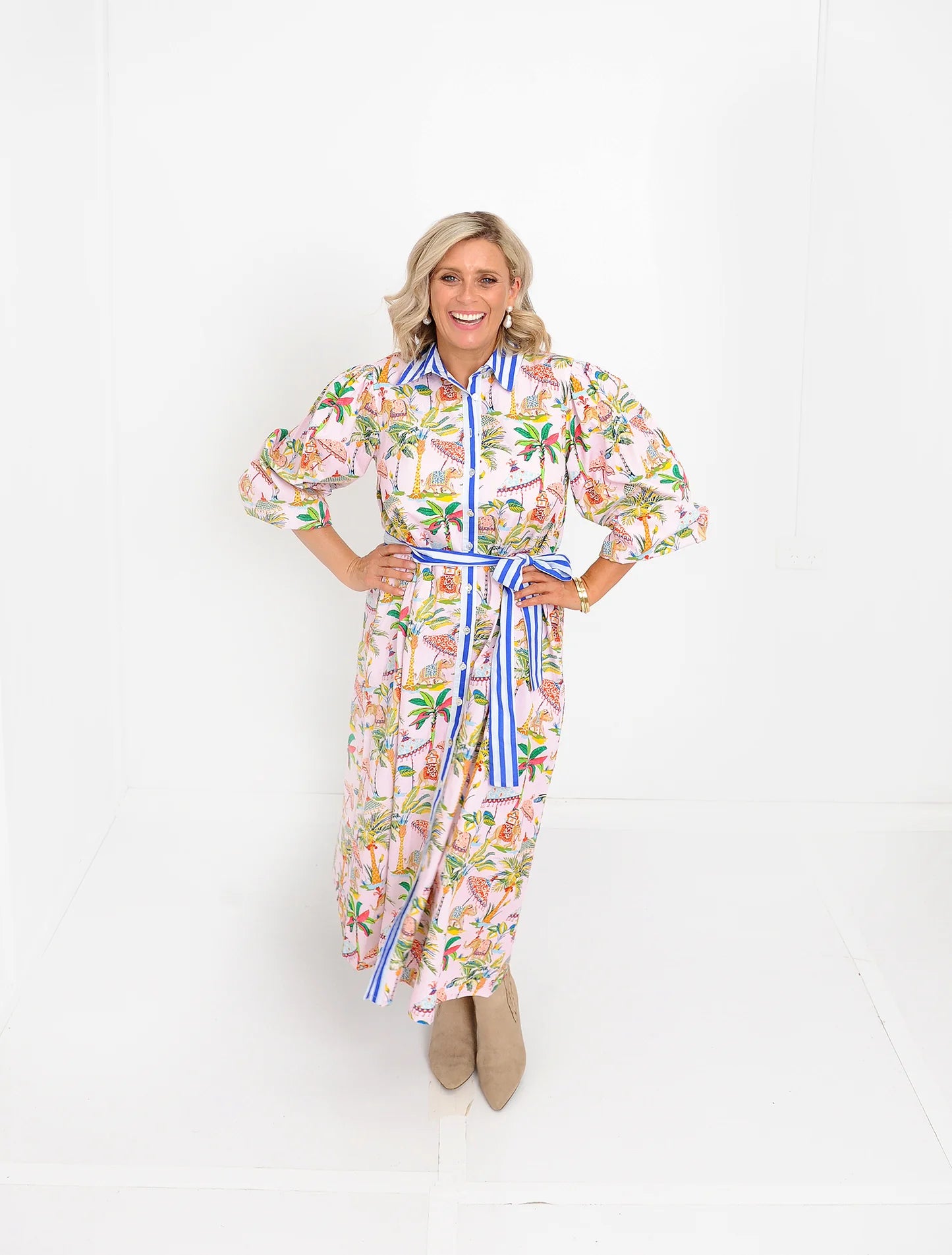 Safari Long Dress - Safari Print