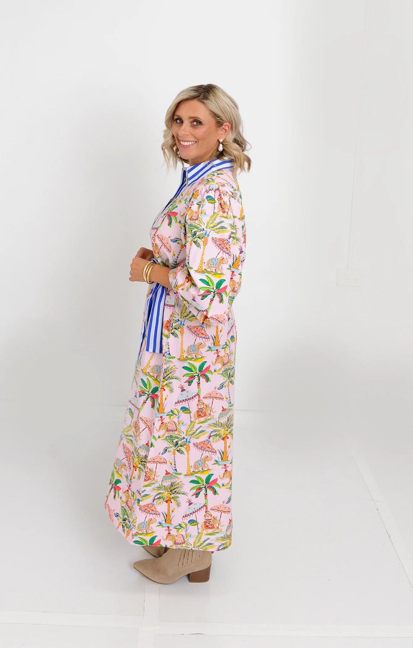 Safari Long Dress - Safari Print