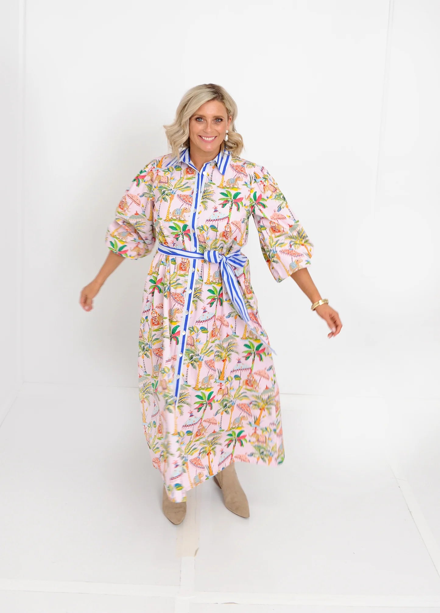 Safari Long Dress - Safari Print