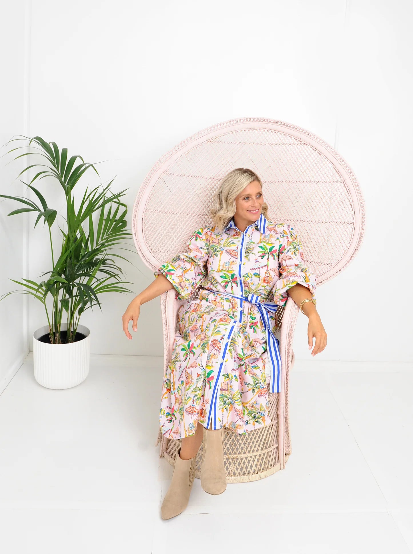 Safari Long Dress - Safari Print