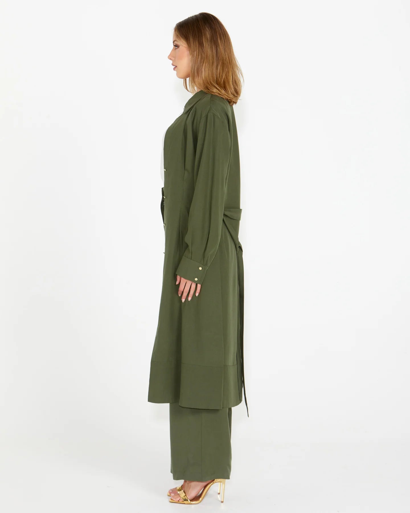 Fate & Becker - Alter Ego Duster Shirt Dress - Olive
