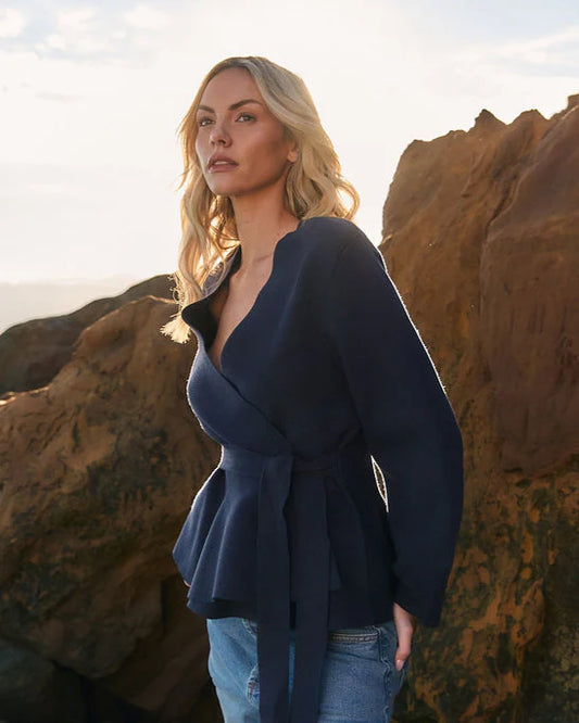 Fate &. Becker - Tiny Dancer Wrap Cardi - Navy