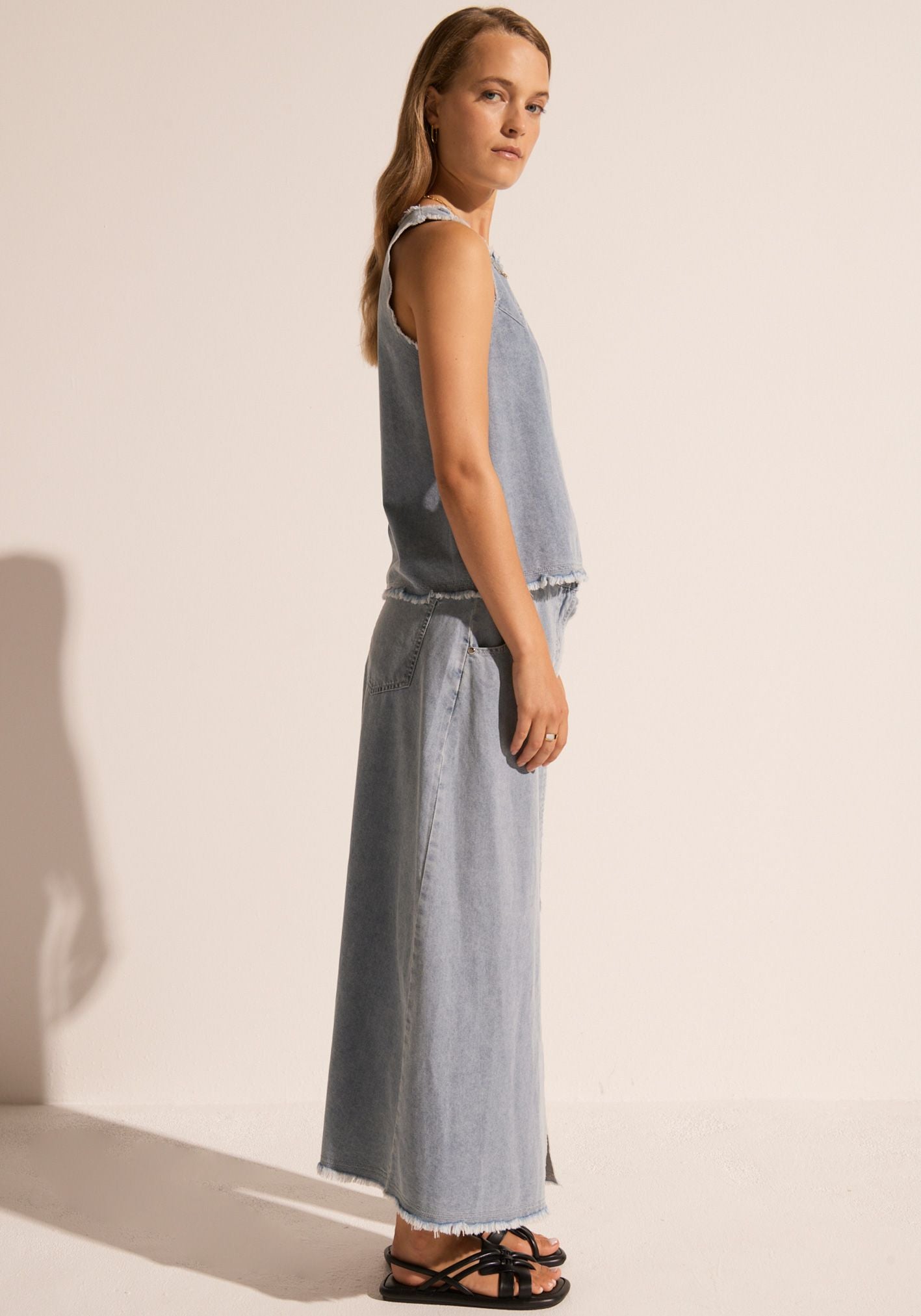 Pol Clothing - Rae Denim Tank - Denim