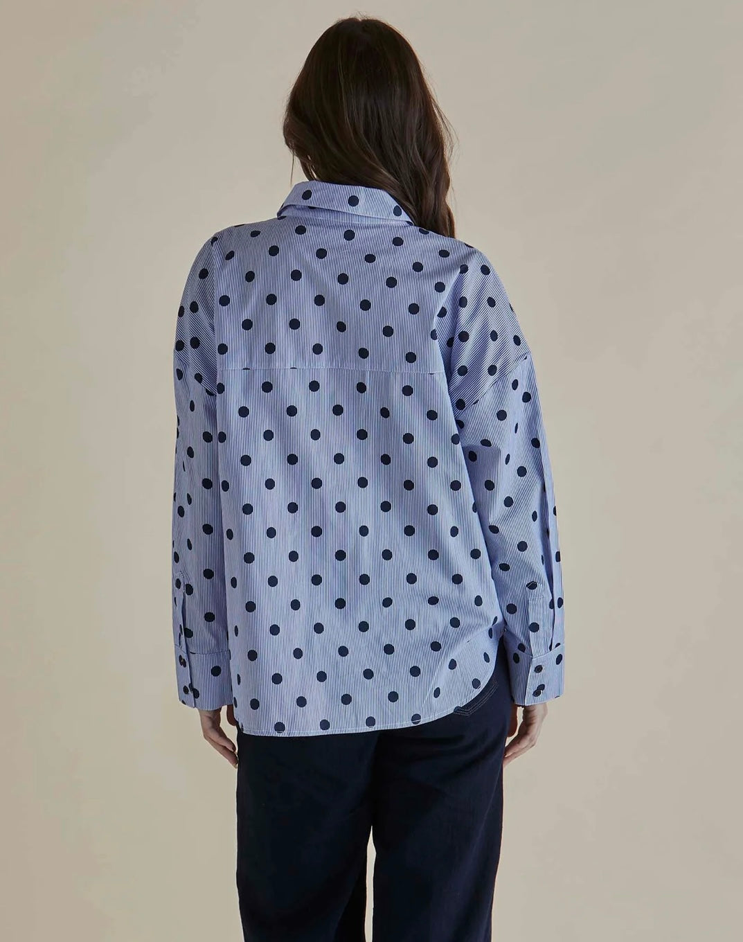 Betty Basics - Sage Shirt - Polka Dot Stripe