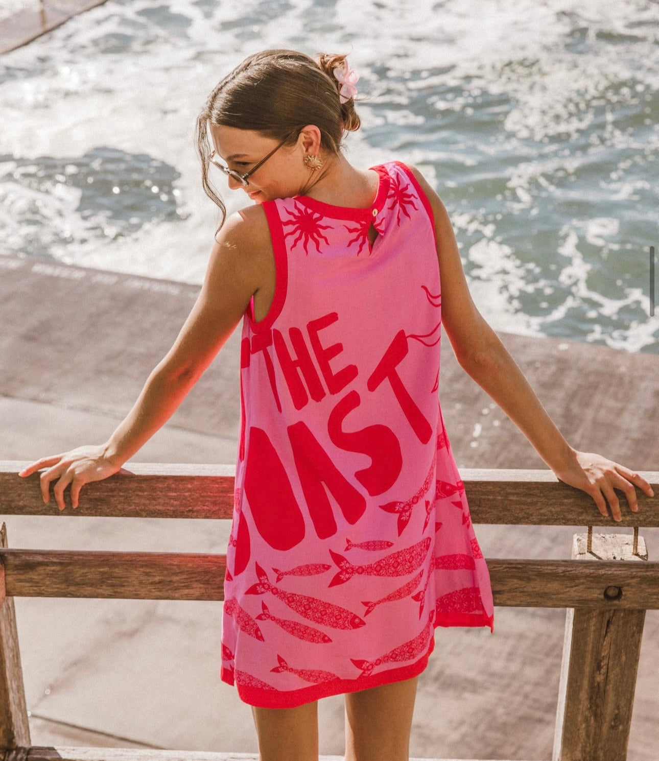 On The Coast Mini Dress- Pink Red