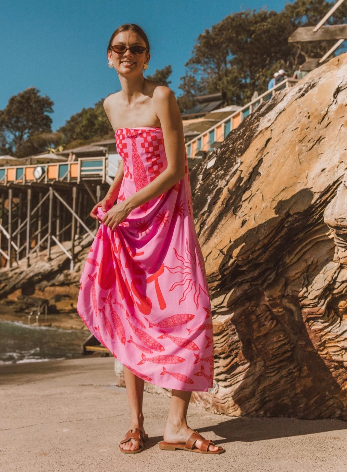On The Coast Maxi - Pink Red