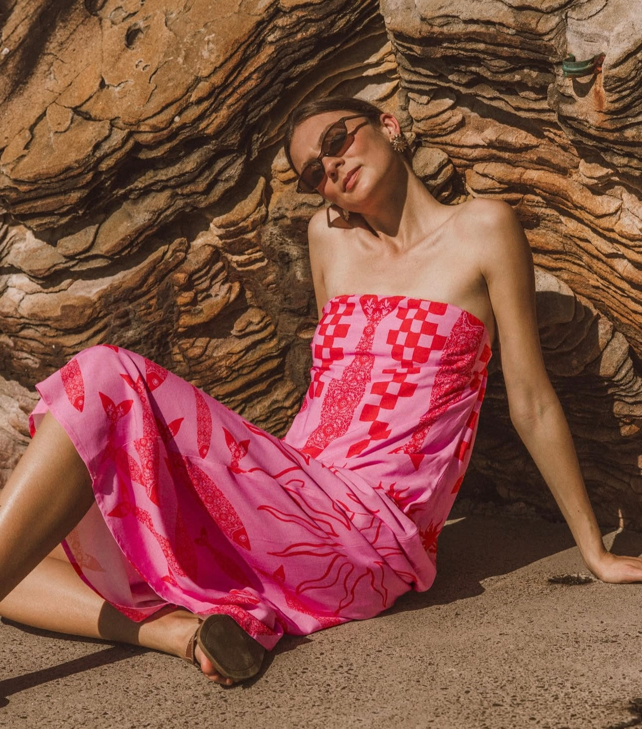 On The Coast Maxi - Pink Red