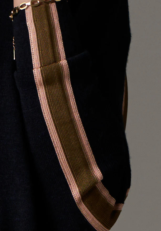 Pol Clothing - Bennet Knit Tee - Ink Tobacco Pink