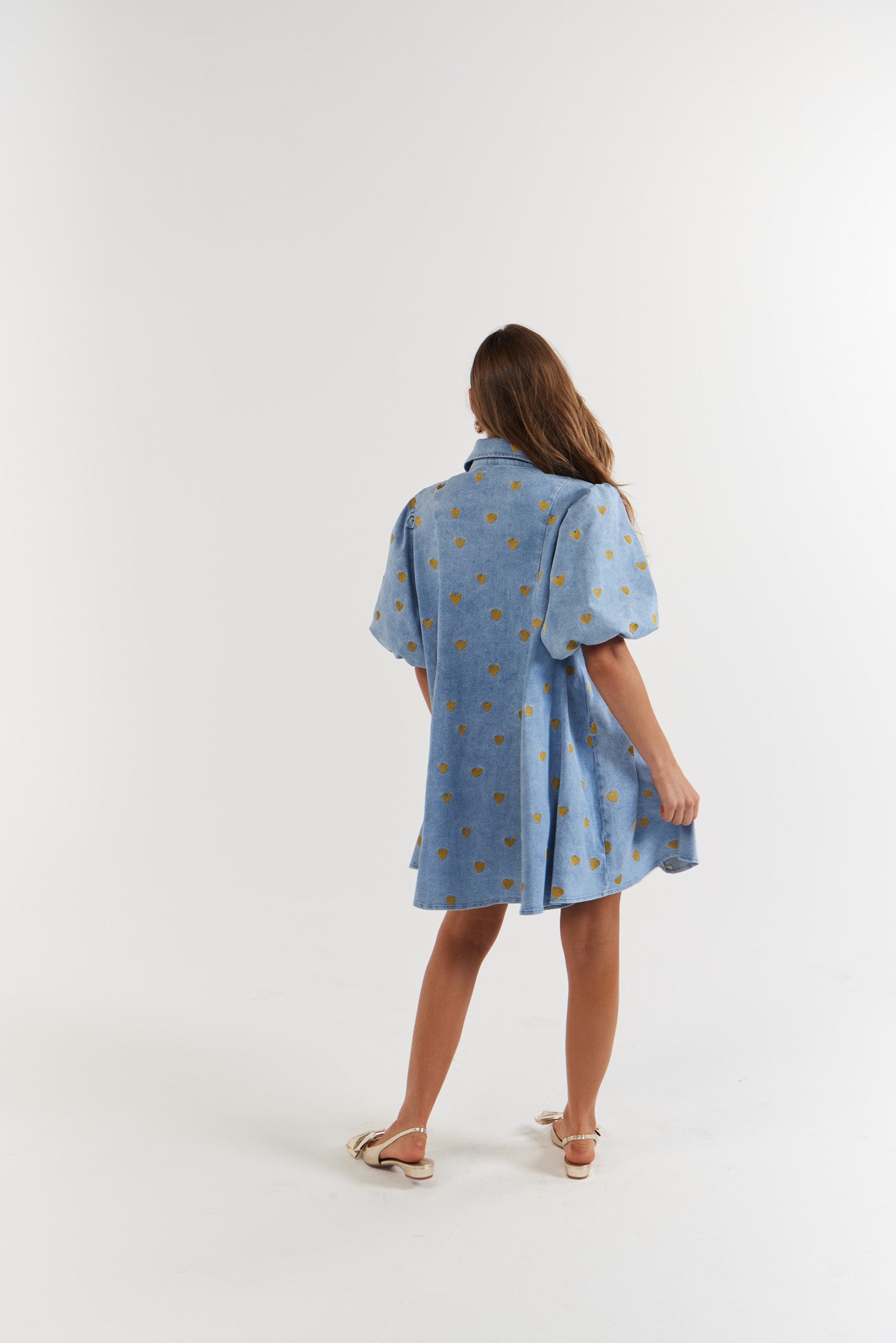 La Bohème Girls - Peyton Mini Dress - Denim Hearts