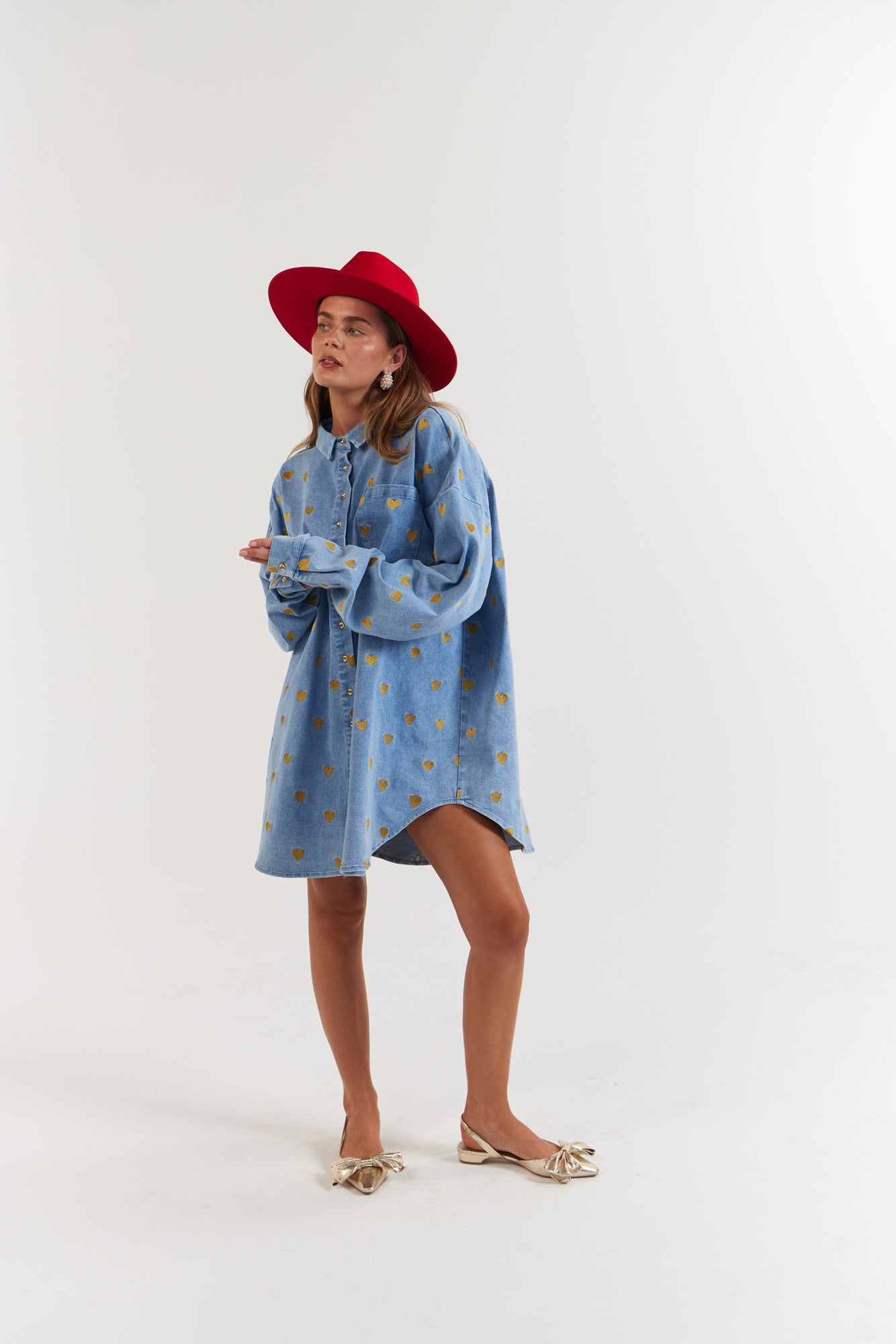 La Bohème Girls - Clyde Shirt - Denim Hearts