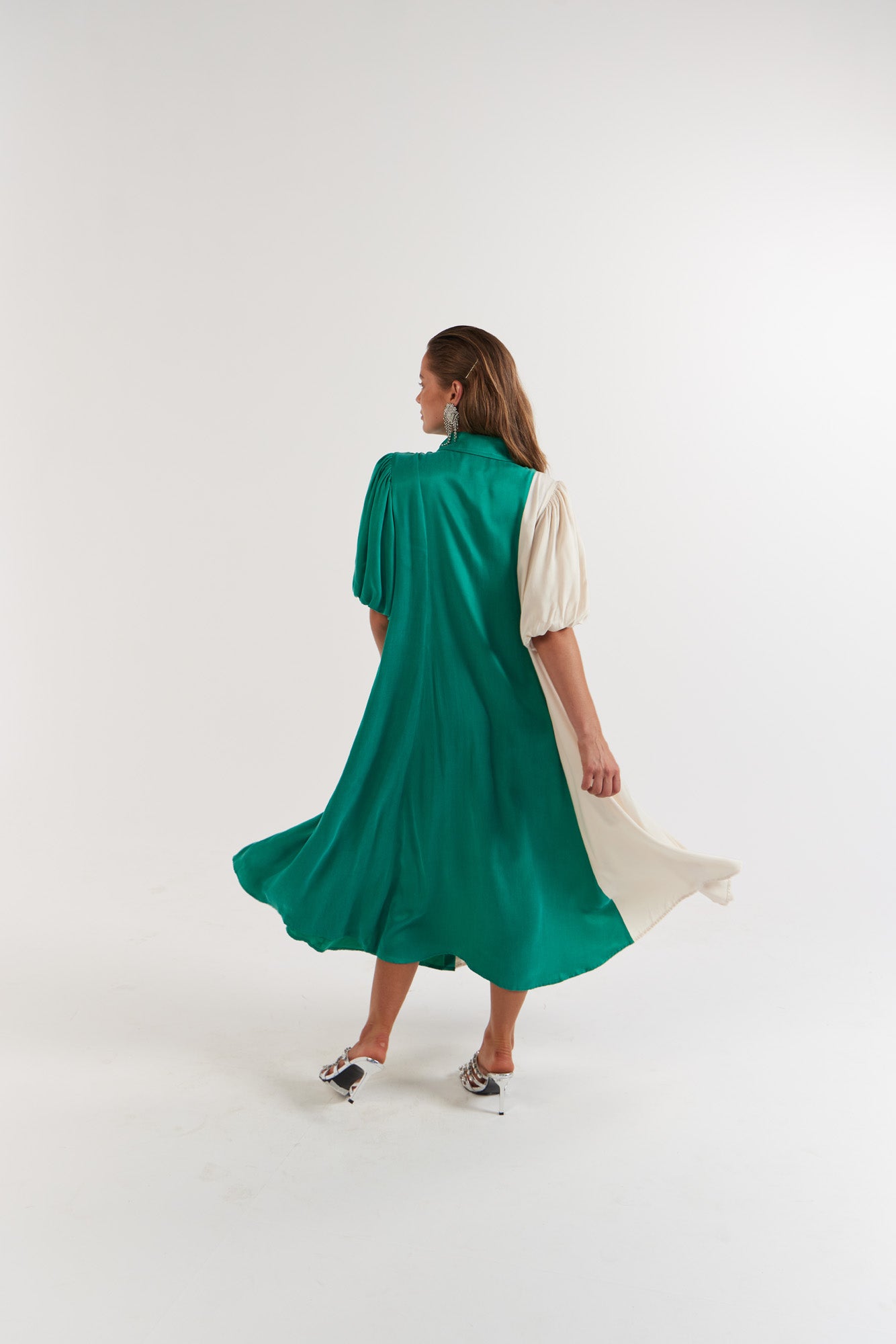 La Boheme Girls - La Bohème Girls Peyton Midi Dress - Emerald Ivory
