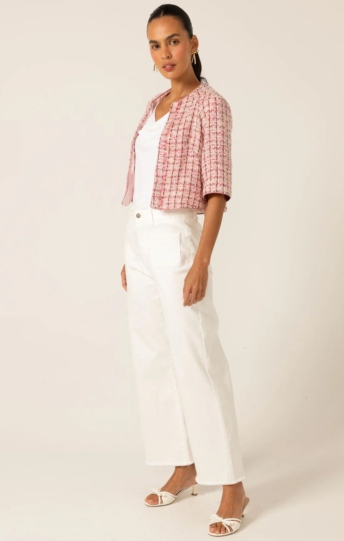 Sacha Drake - La Rose Jacket - Pink White. Tweed