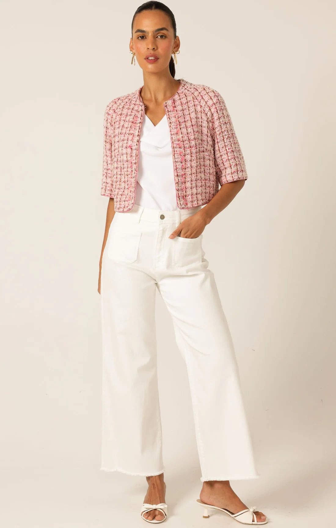 Sacha Drake - La Rose Jacket - Pink White. Tweed