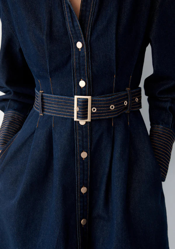 Mos the Label - Sia Denim Mini Dress - Deep Indigo