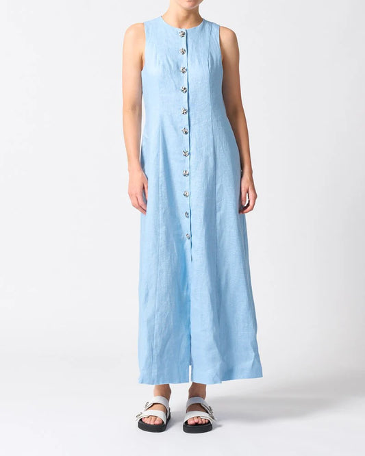 Walnut Melbourne -Malta Midi Dress - Sky Blue