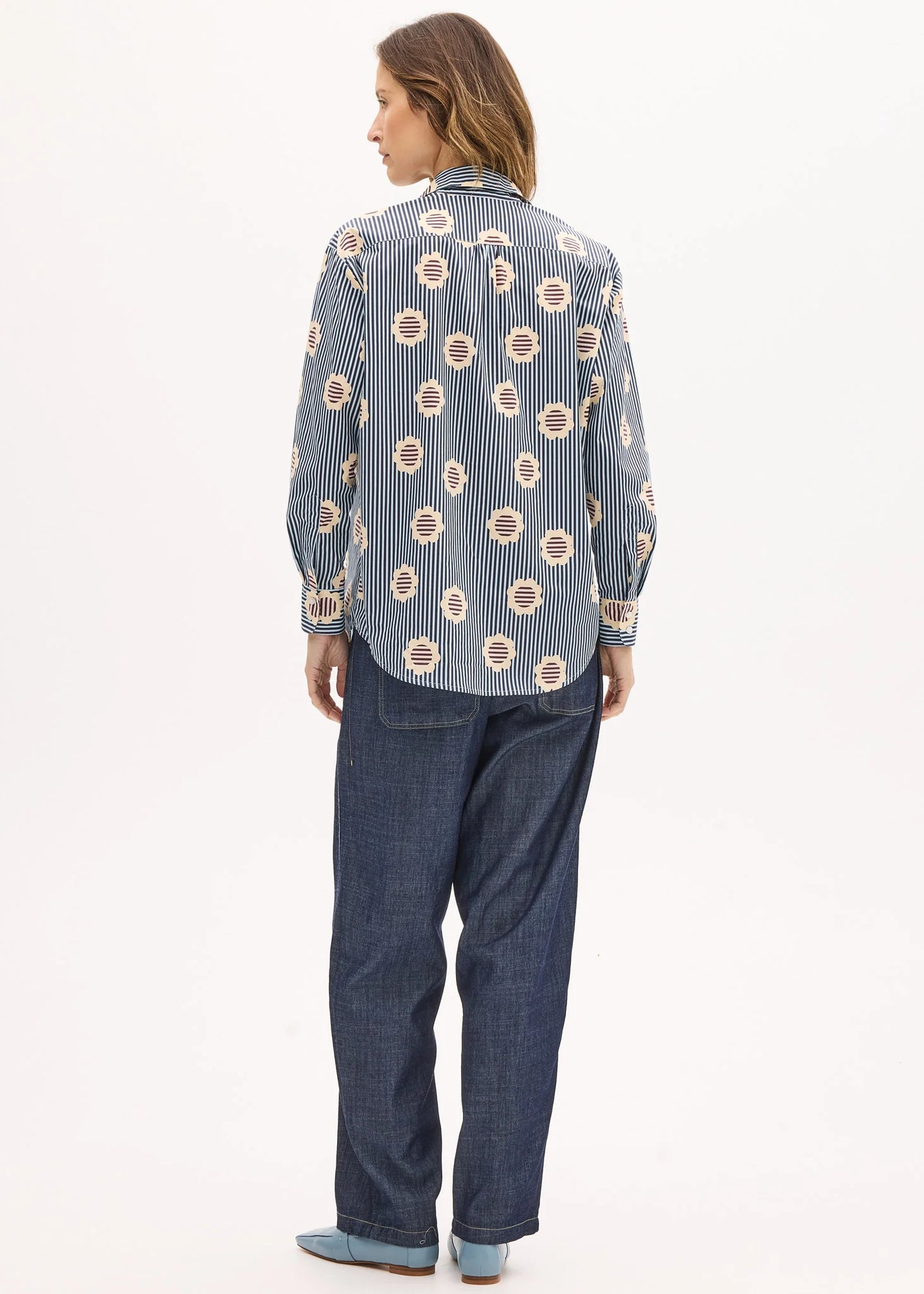 Pol Clothing - Quant Print Shirt - Ink Blue