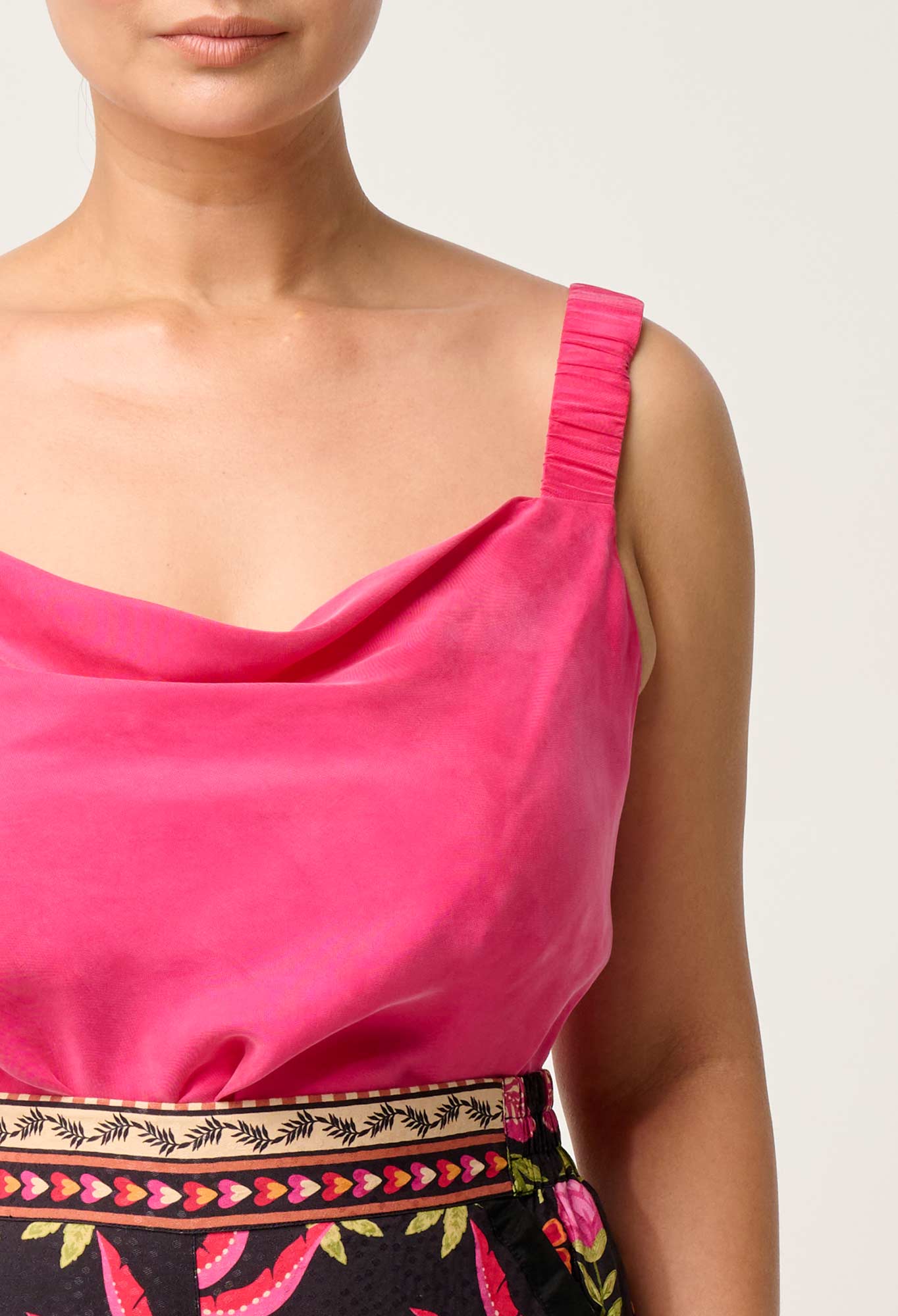 Once Was - Delray Reversible Cupro Cami - Celosia Pink