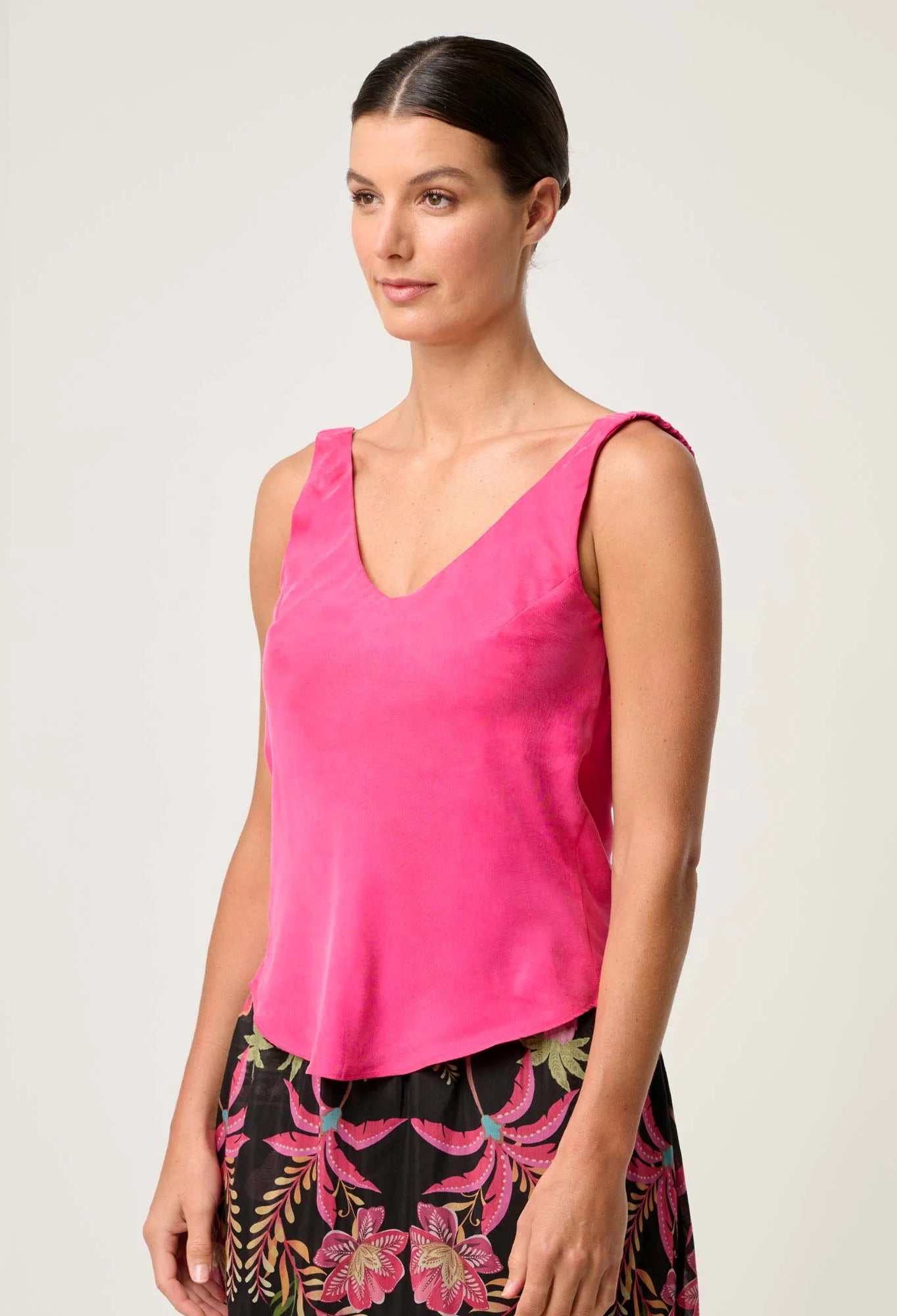 Once Was - Delray Reversible Cupro Cami - Celosia Pink