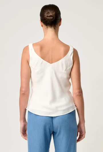 Once Was - Delray Reversible Cupro Cami - Ivory