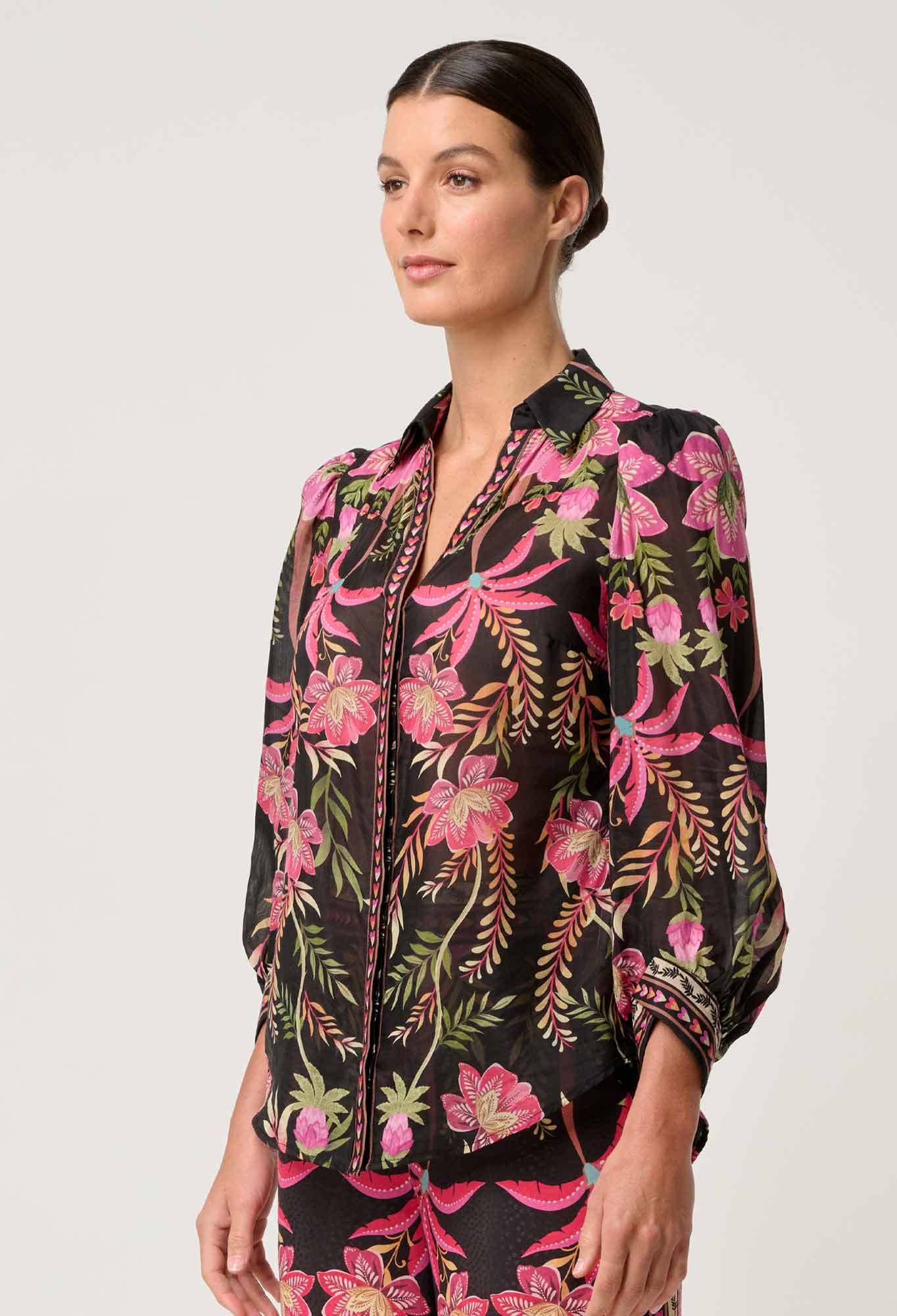 Once Was - Elysian Silk Cotton Shirt - Anthos Lotos