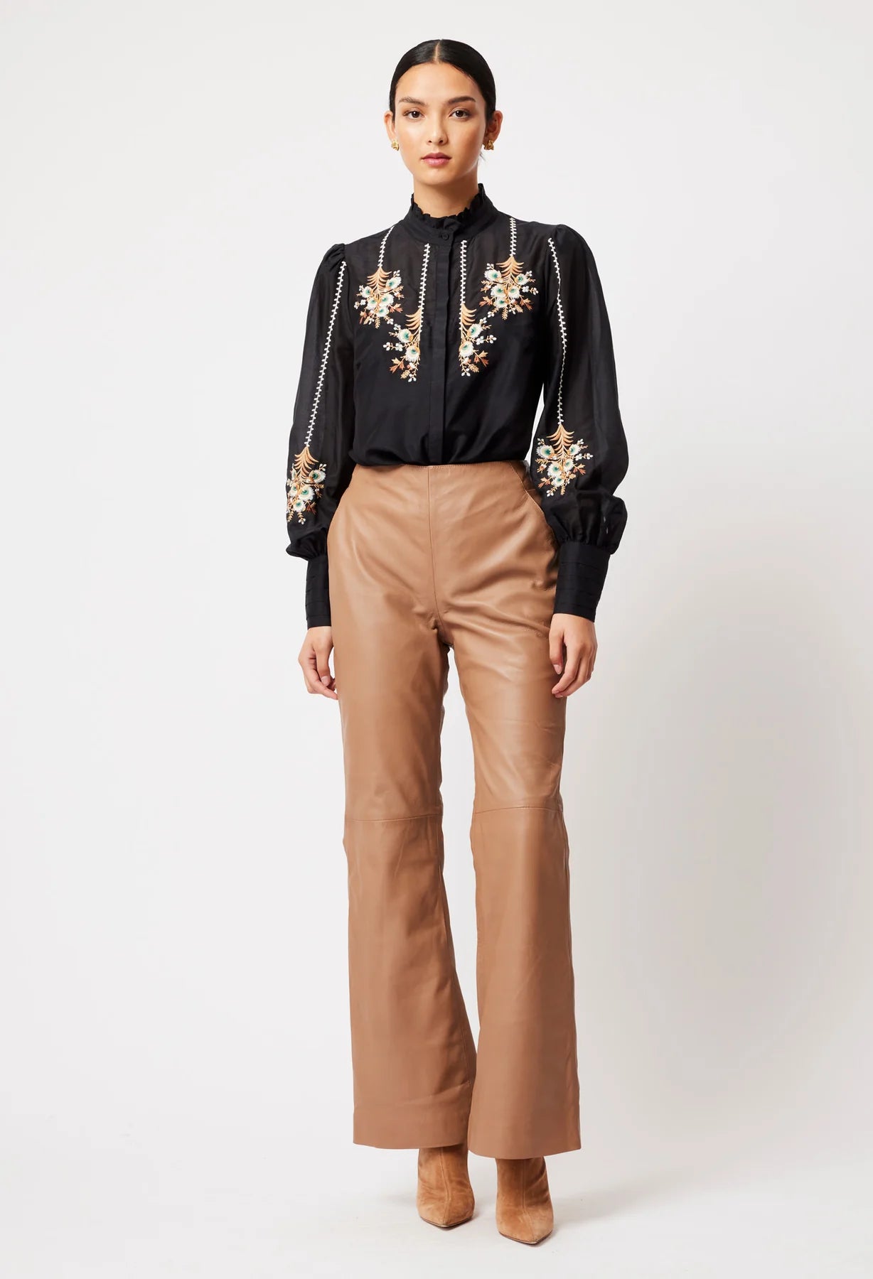 Once Was - Nova Leather Pant - Husk